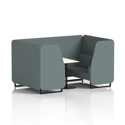 Brixworth Booth in Single Tone - 4 Seater with White Table