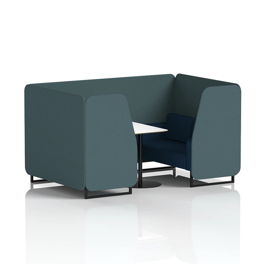 Brixworth Booth in Two Tone - 4 Seater with White Table