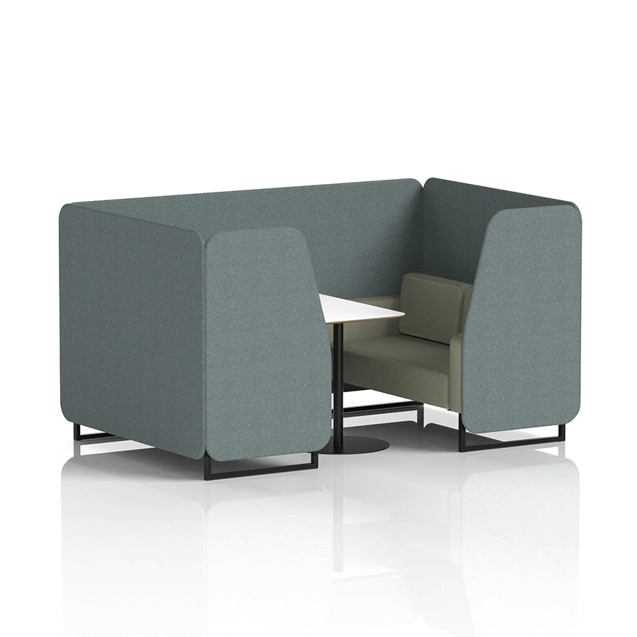 Brixworth Booth in Two Tone - 4 Seater with White Table