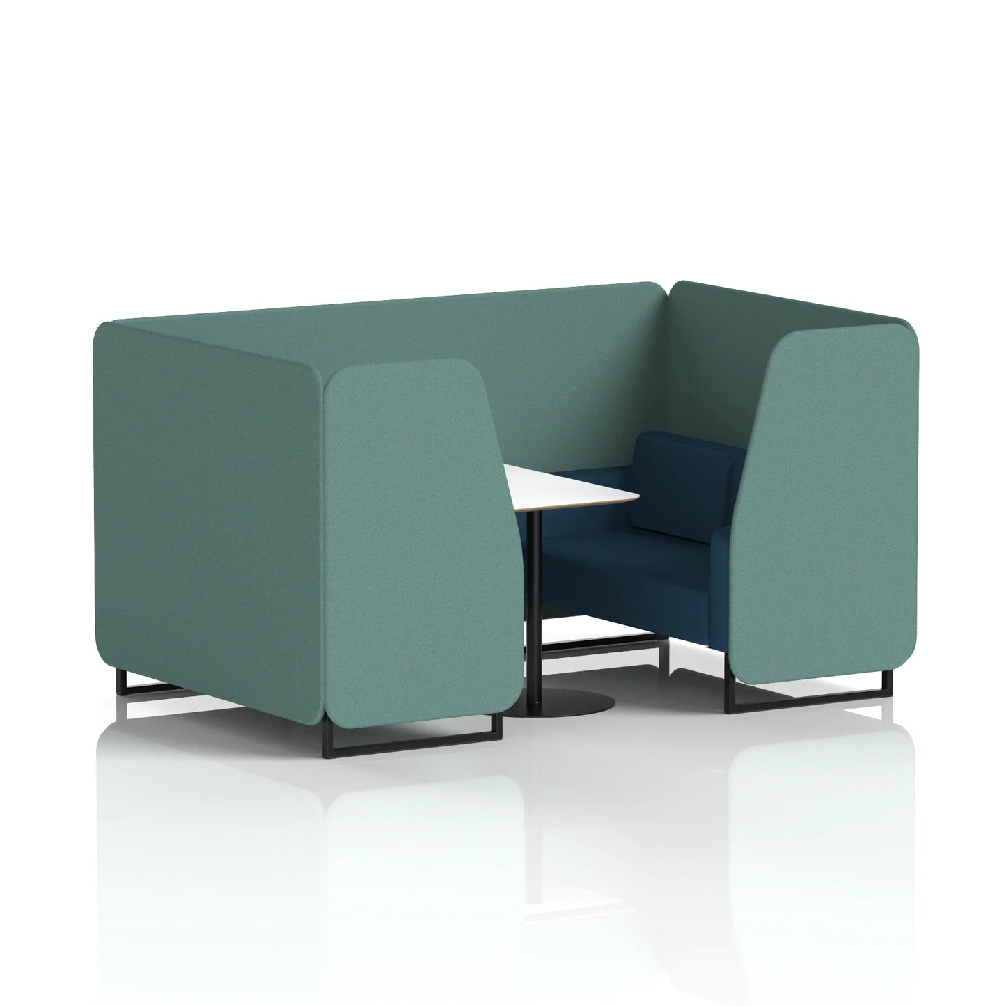 Brixworth Booth in Two Tone - 4 Seater with White Table