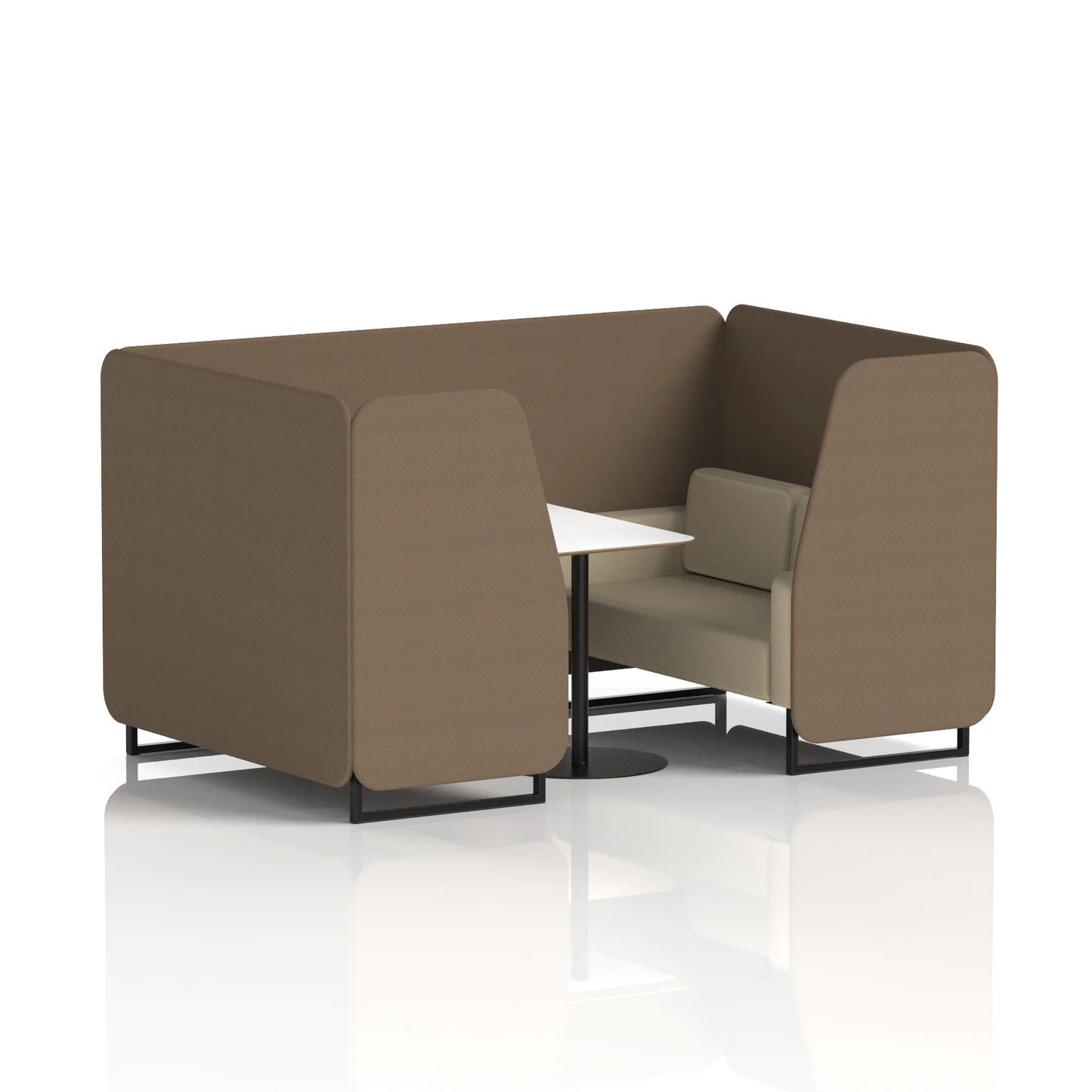 Brixworth Booth in Two Tone - 4 Seater with White Table