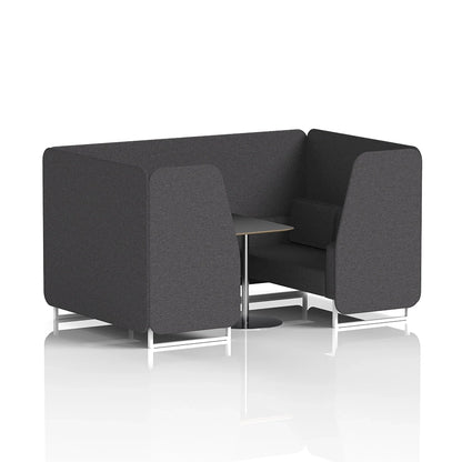 Brixworth Booth in Single Tone - 4 Seater with Black Table
