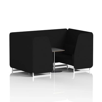 Brixworth Booth in Single Tone - 4 Seater with Black Table