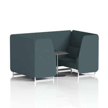 Brixworth Booth in Single Tone - 4 Seater with Black Table