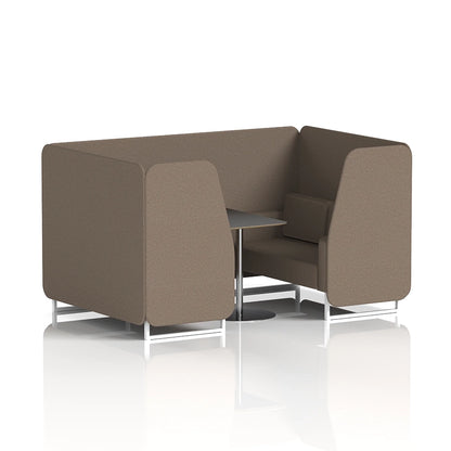 Brixworth Booth in Single Tone - 4 Seater with Black Table