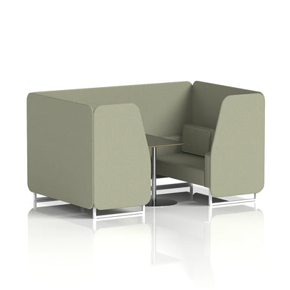 Brixworth Booth in Single Tone - 4 Seater with Black Table