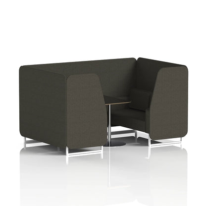 Brixworth Booth in Single Tone - 4 Seater with Black Table