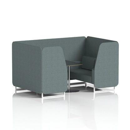 Brixworth Booth in Single Tone - 4 Seater with Black Table