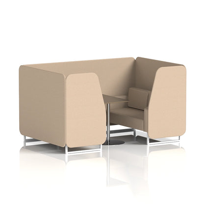 Brixworth Booth in Single Tone - 4 Seater with Black Table
