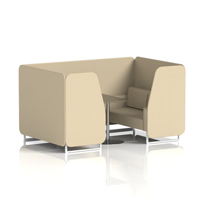 Brixworth Booth in Single Tone - 4 Seater with Black Table