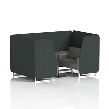 Brixworth Booth in Two Tone - 4 Seater with Black Table