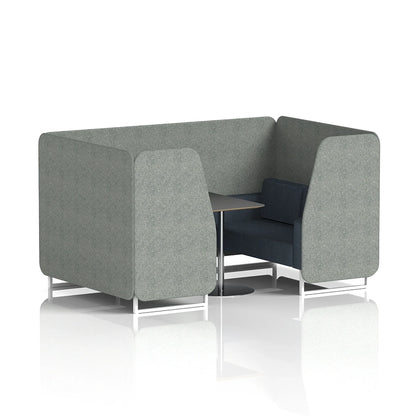 Brixworth Booth in Two Tone - 4 Seater with Black Table