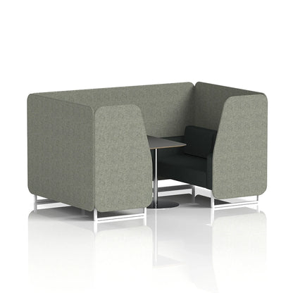 Brixworth Booth in Two Tone - 4 Seater with Black Table