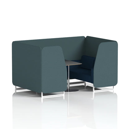 Brixworth Booth in Two Tone - 4 Seater with Black Table