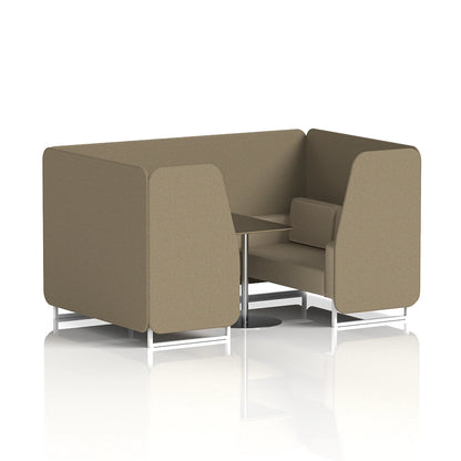 Brixworth Booth in Two Tone - 4 Seater with Black Table