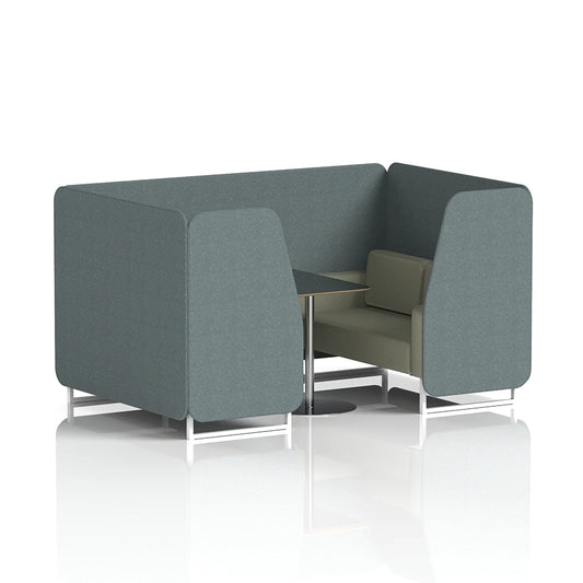 Brixworth Booth in Two Tone - 4 Seater with Black Table