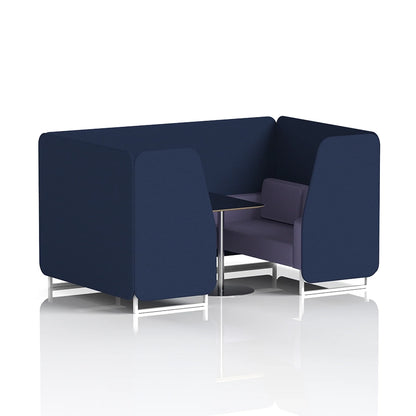 Brixworth Booth in Two Tone - 4 Seater with Black Table