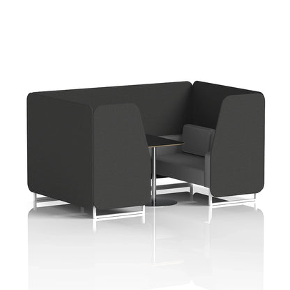 Brixworth Booth in Two Tone - 4 Seater with Black Table