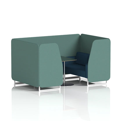 Brixworth Booth in Two Tone - 4 Seater with Black Table