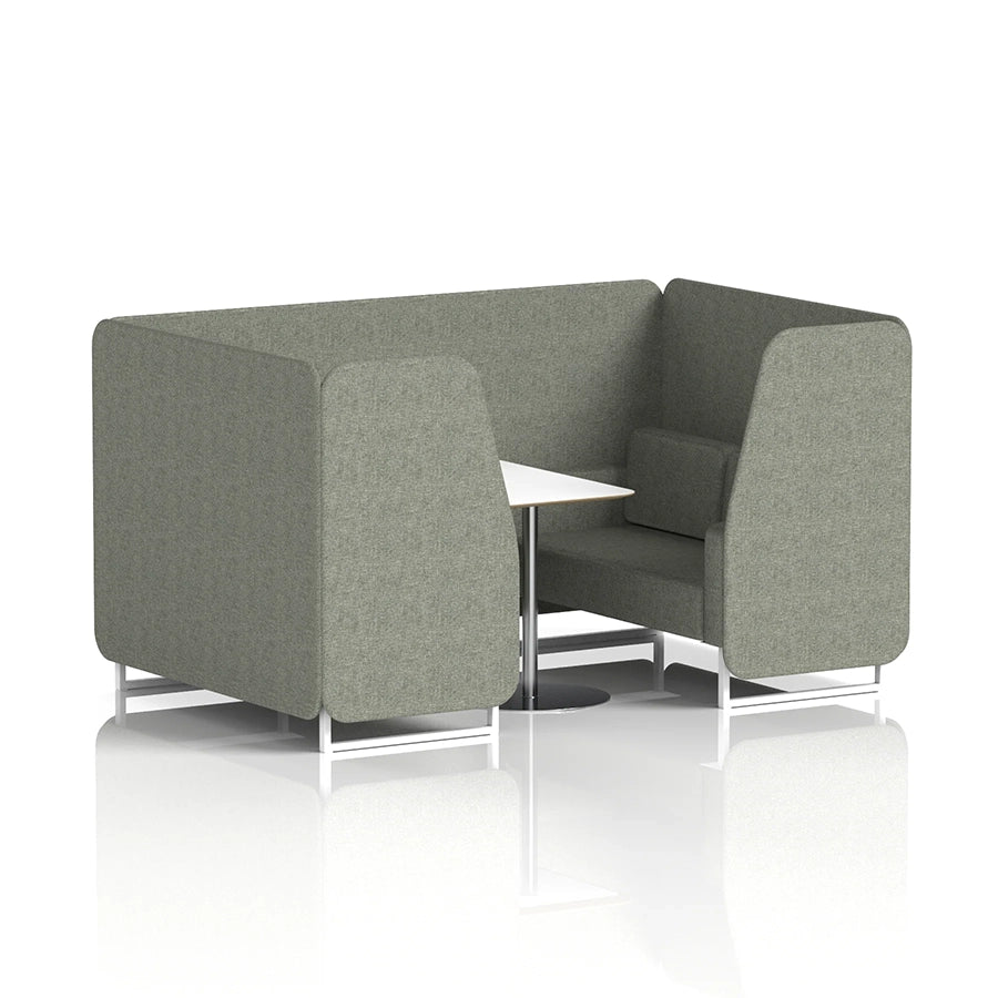 Brixworth Booth in Single Tone - 4 Seater with White Table