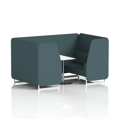 Brixworth Booth in Single Tone - 4 Seater with White Table