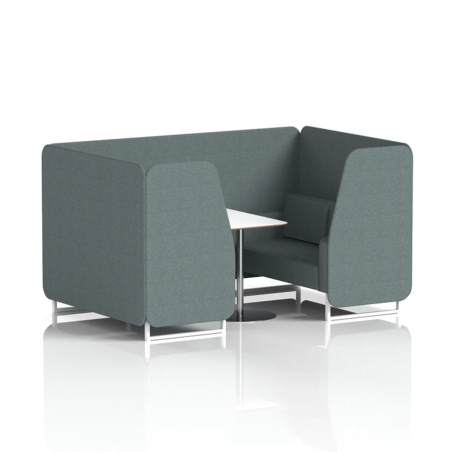 Brixworth Booth in Single Tone - 4 Seater with White Table