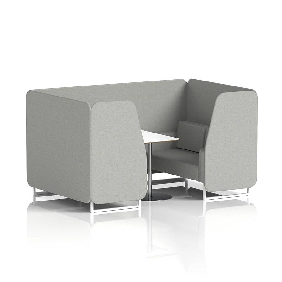 Brixworth Booth in Single Tone - 4 Seater with White Table