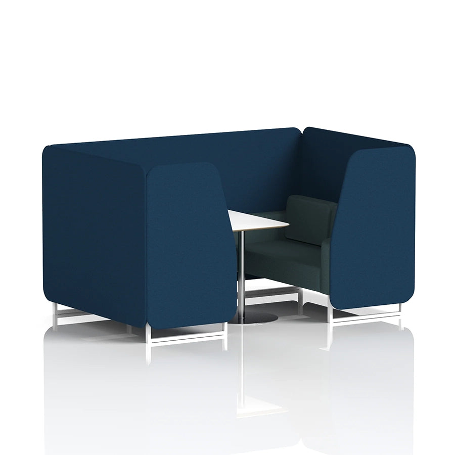 Brixworth Booth in Two Tone - 4 Seater with White Table