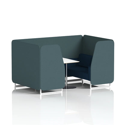 Brixworth Booth in Two Tone - 4 Seater with White Table