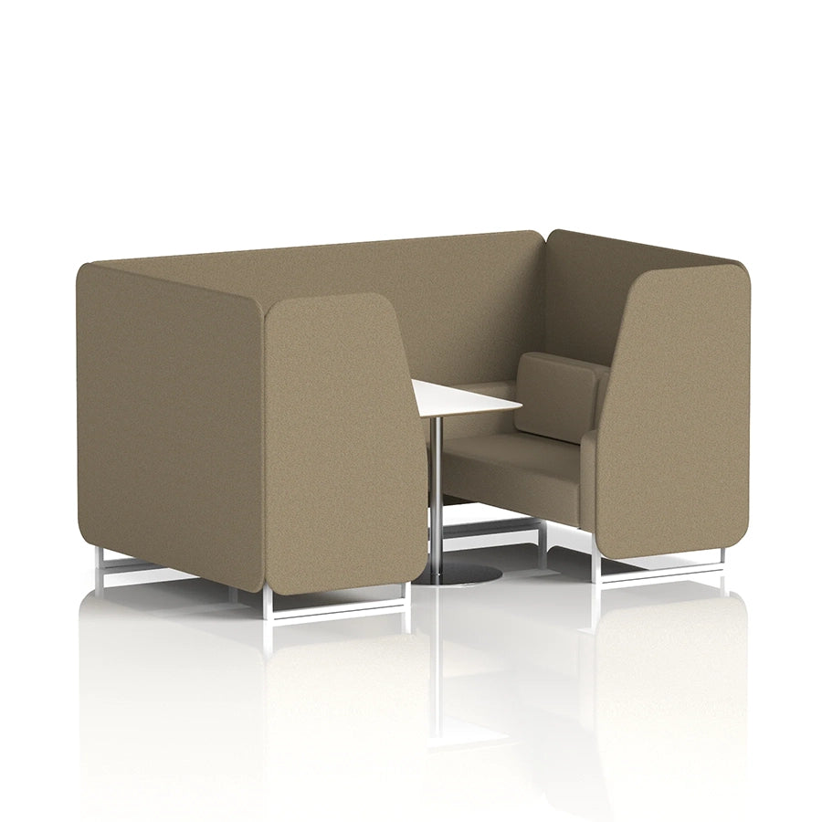 Brixworth Booth in Two Tone - 4 Seater with White Table