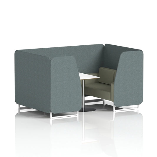 Brixworth Booth in Two Tone - 4 Seater with White Table