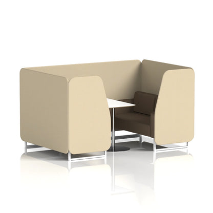 Brixworth Booth in Two Tone - 4 Seater with White Table