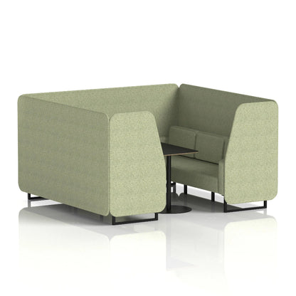 Brixworth Booth in Single Tone - 6 Seater with Black Table