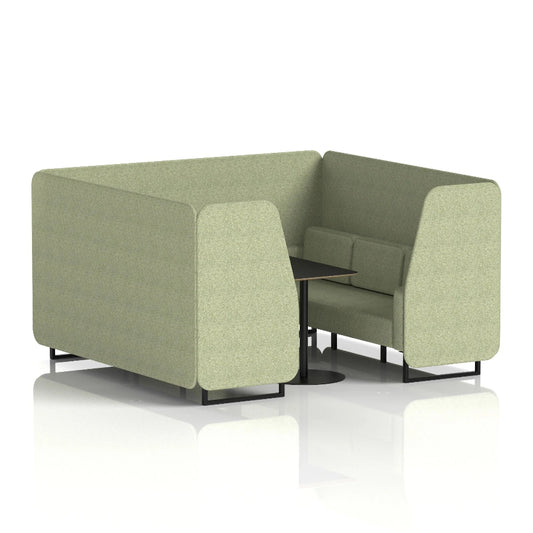 Brixworth Booth in Single Tone - 6 Seater with Black Table