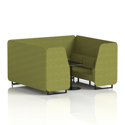 Brixworth Booth in Single Tone - 6 Seater with Black Table