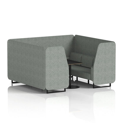 Brixworth Booth in Single Tone - 6 Seater with Black Table