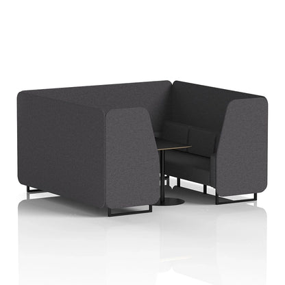 Brixworth Booth in Single Tone - 6 Seater with Black Table