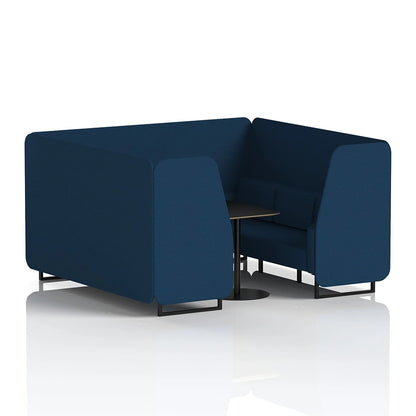 Brixworth Booth in Single Tone - 6 Seater with Black Table