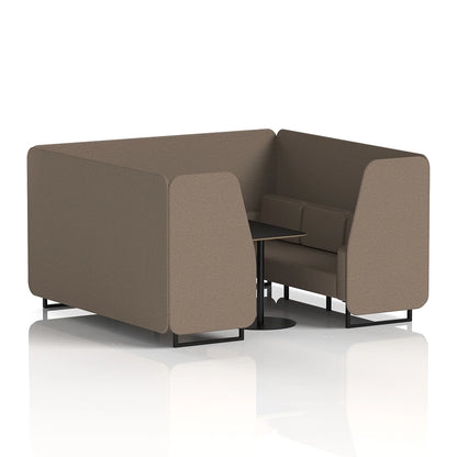 Brixworth Booth in Single Tone - 6 Seater with Black Table