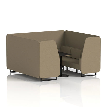 Brixworth Booth in Single Tone - 6 Seater with Black Table