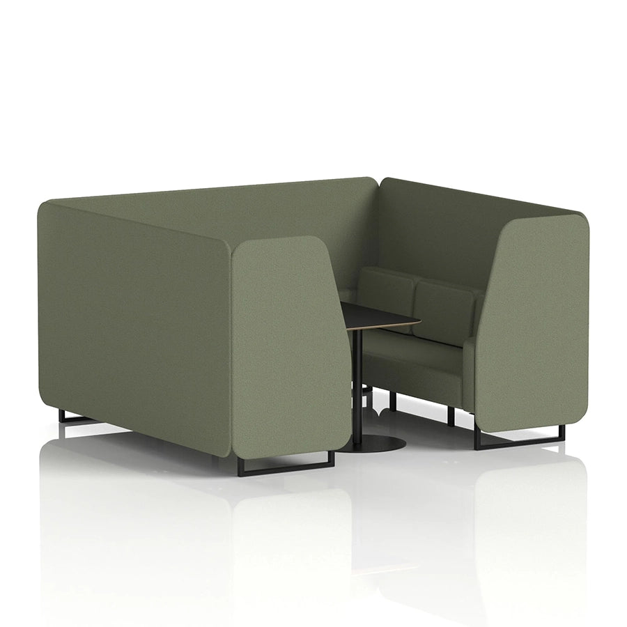 Brixworth Booth in Single Tone - 6 Seater with Black Table