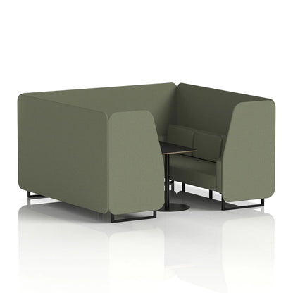 Brixworth Booth in Single Tone - 6 Seater with Black Table