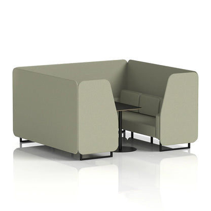 Brixworth Booth in Single Tone - 6 Seater with Black Table