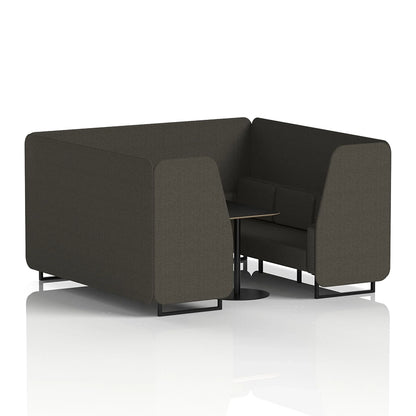 Brixworth Booth in Single Tone - 6 Seater with Black Table