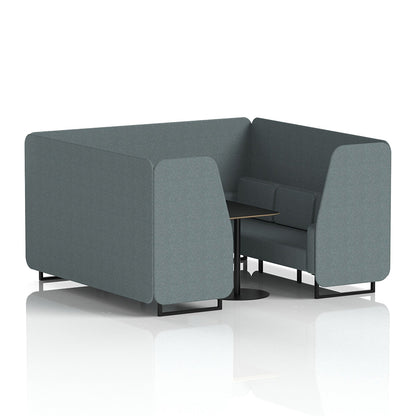 Brixworth Booth in Single Tone - 6 Seater with Black Table