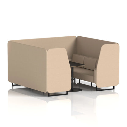 Brixworth Booth in Single Tone - 6 Seater with Black Table