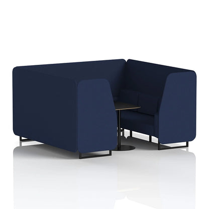 Brixworth Booth in Single Tone - 6 Seater with Black Table