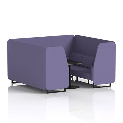 Brixworth Booth in Single Tone - 6 Seater with Black Table