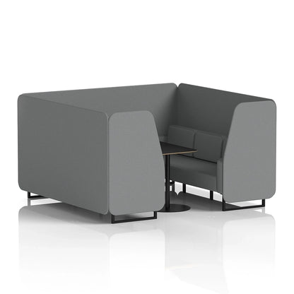 Brixworth Booth in Single Tone - 6 Seater with Black Table