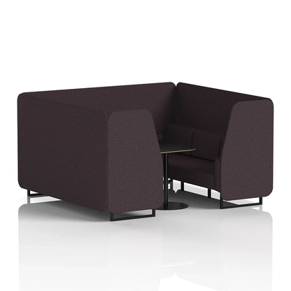 Brixworth Booth in Single Tone - 6 Seater with Black Table